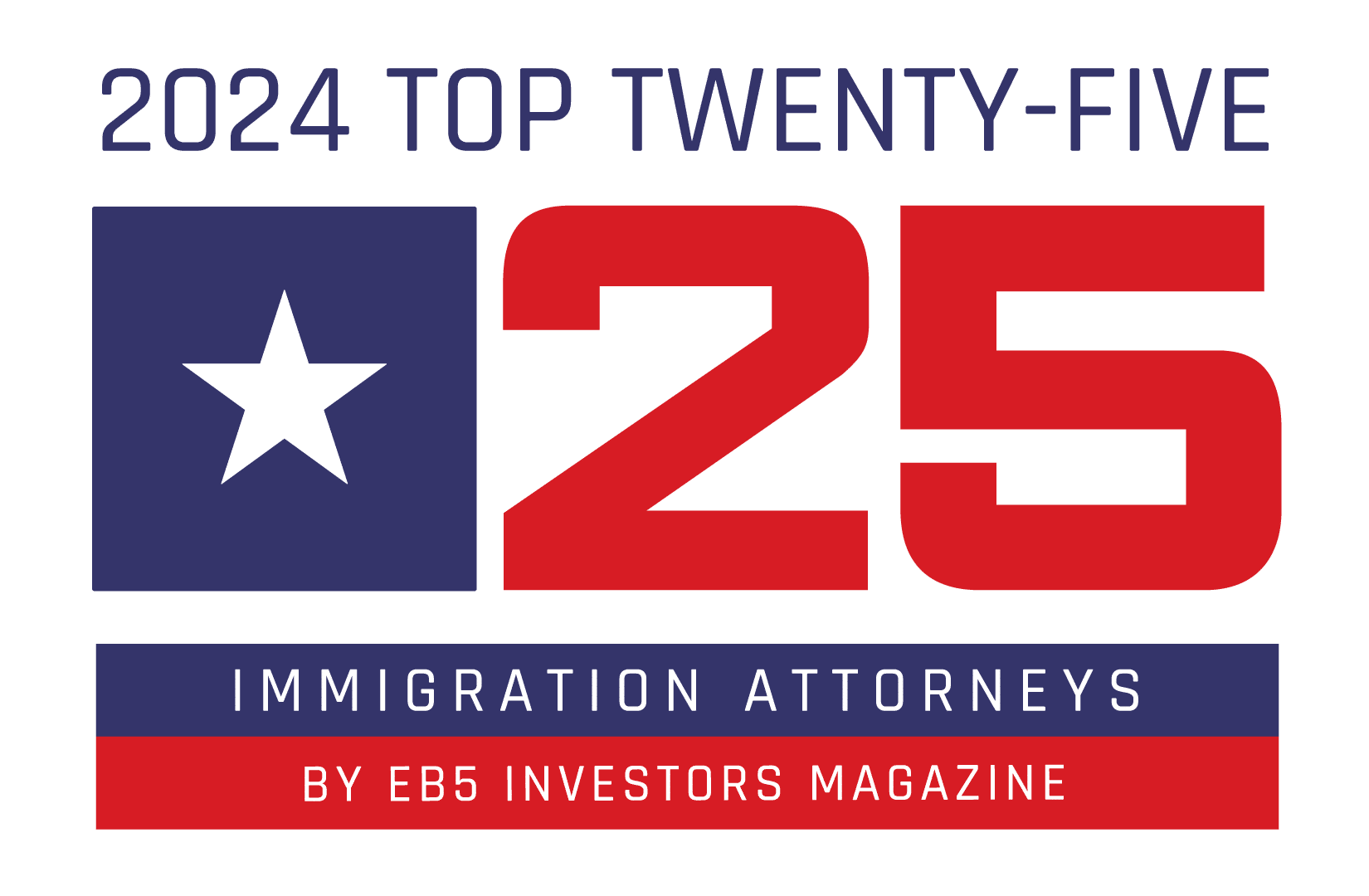EB5Investors Top 25 Immigration Attorney recognition